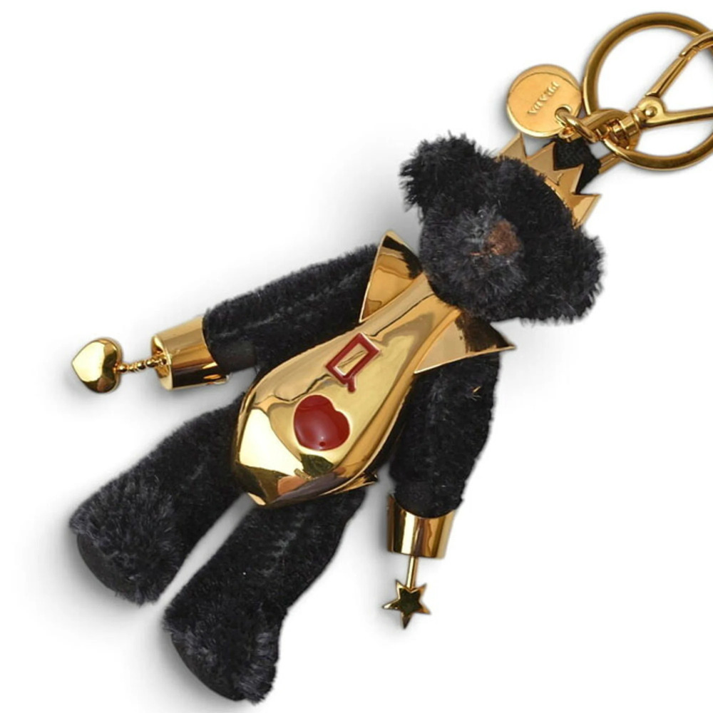 Prada Keyring Keychain PRADA Bear Trick Lucky Star Robot Black Gold 1ARB04